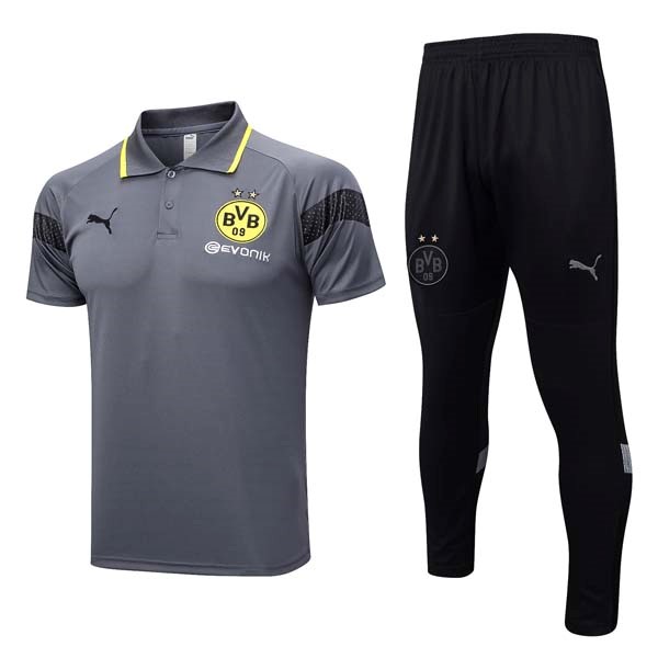 Polo Borussia Dortmund Conjunto Completo 2023/24 Gris Negro